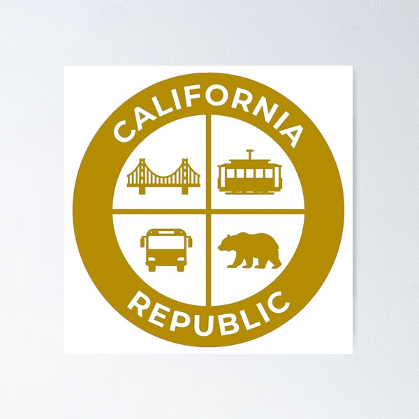 Item preview, California Republic - Thick Line Badge - White Interior - San Francisco designed and sold by CozyandBright91.