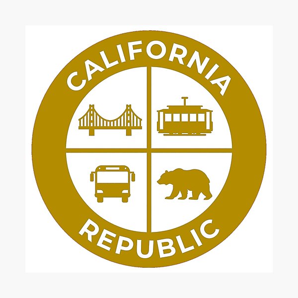 Item preview, California Republic - Thick Line Badge - White Interior - San Francisco designed and sold by CozyandBright91.