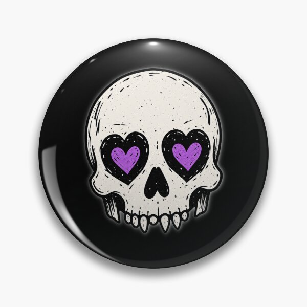 Item preview, Purple Heart Eyes Cute Skull designed and sold by stickoala.