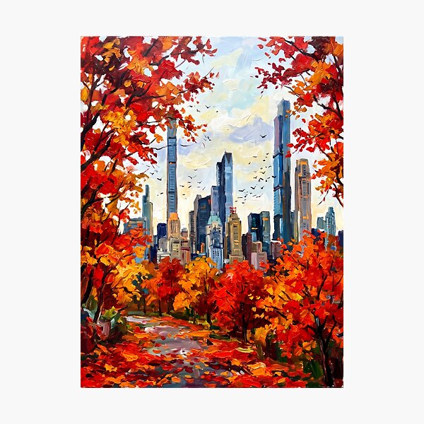 Aperçu de l'œuvre Couleurs d'automne à Central Park créée et vendue par RedPeaStudio.