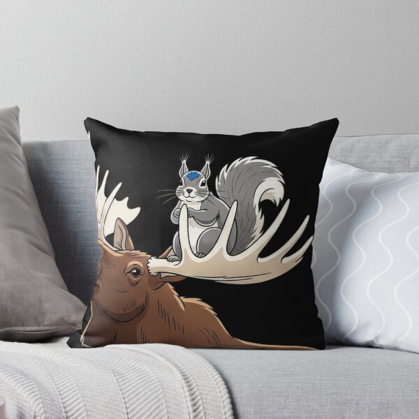 Item preview, Realistic Moose & Cartoon Squirrel Funny Contrast Tee #8757 designed and sold by shawn-muse.