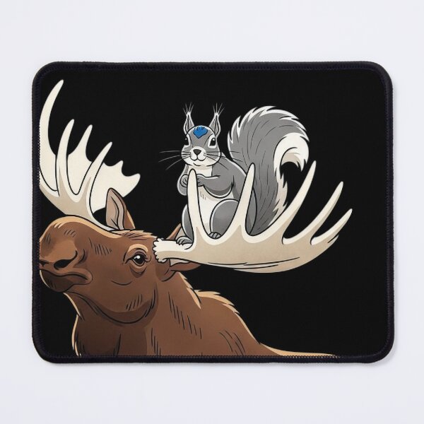 Item preview, Realistic Moose & Cartoon Squirrel Funny Contrast Tee #8757 designed and sold by shawn-muse.
