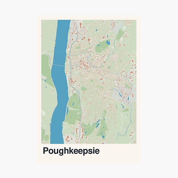 Item preview, Poughkeepsie Minimalistic Map Art designed and sold by MapsNerd.