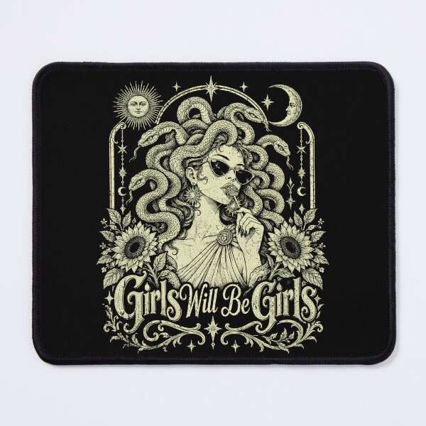 Item preview, Girls Will Be Girls Medusa Vintage Goddess Sunflowers Mythological Greek Art designed and sold by schoolofbullies.