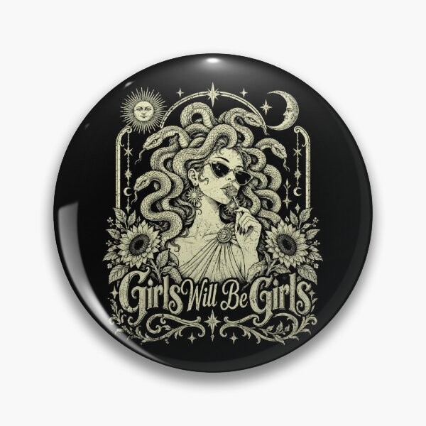 Item preview, Girls Will Be Girls Medusa Vintage Goddess Sunflowers Mythological Greek Art designed and sold by schoolofbullies.
