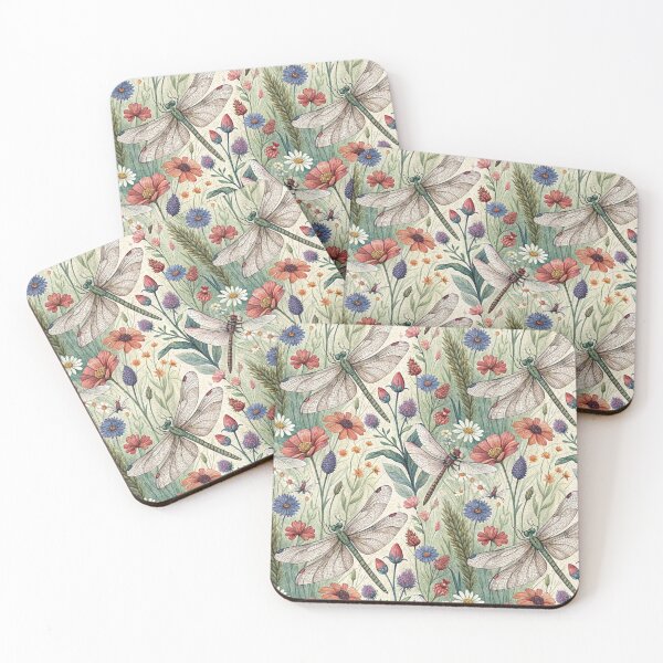 Item preview, Vintage Dragonfly Wildflower Botanical Garden designed and sold by QuietBloom80.