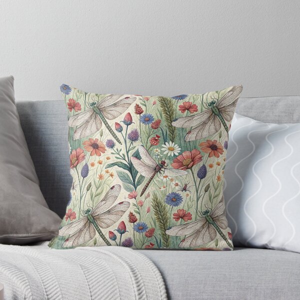 Item preview, Vintage Dragonfly Wildflower Botanical Garden designed and sold by QuietBloom80.