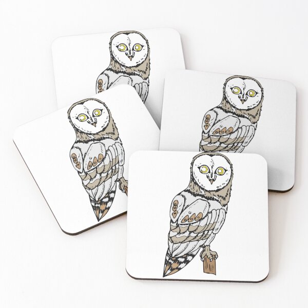 Item preview, Owl With Moon Eyes Golden Eyed Woodland Owl designed and sold by Lauraacox-Art.