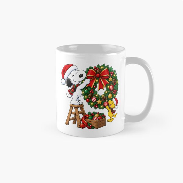 Aperçu de l'œuvre Snoopy & Woodstock Christmas Wreath Decor créée et vendue par Gointhehosesh.