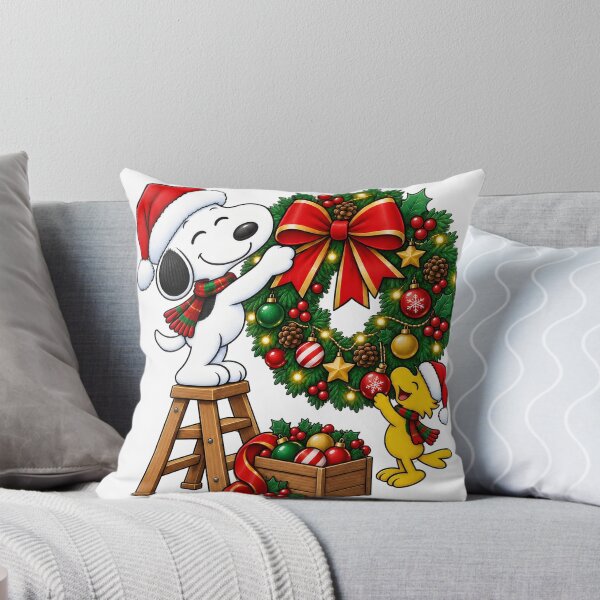 Artikelvorschau, Weihnachtskranz-Dekoration mit Snoopy und Woodstock entworfen und verkauft von Gointhehosesh.