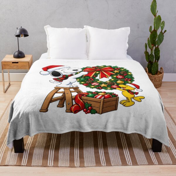 Aperçu de l'œuvre Snoopy & Woodstock Christmas Wreath Decor créée et vendue par Gointhehosesh.