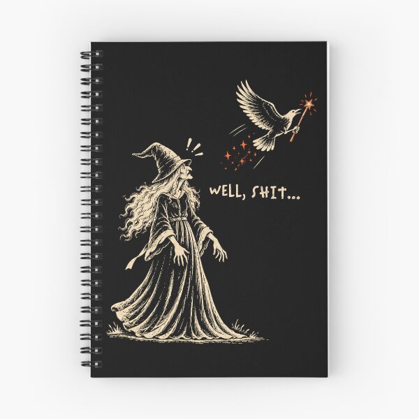 Item preview, Well Shit Vintage Witch Flying Bird Magic Wand Funny Halloween designed and sold by Ortigzitoun.