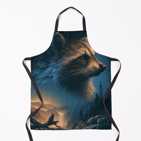 Item preview, Mystical Raccoon Night Forest Moon Stars Wildlife designed and sold by NicolasGlowArt.