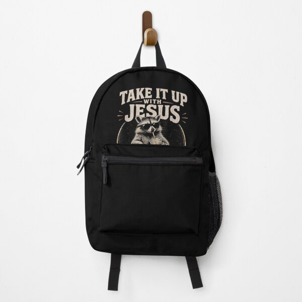 Item preview, Take It Up with Jesus He Made Me This Way Raccoon Christian designed and sold by JolinChinn.