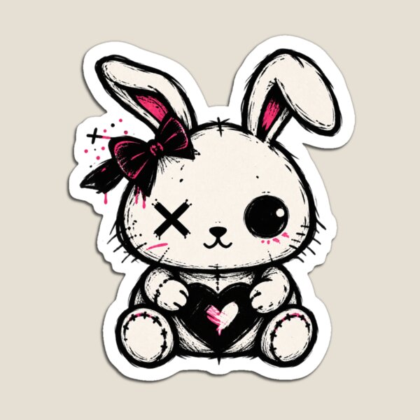 Item preview, Emo Bunny with Broken Heart designed and sold by stickoala.