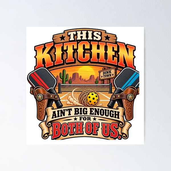 Item preview, This Kitchen Ain't Big Enough for Both of Us – Funny Western Pickleball designed and sold by zhivago1980.