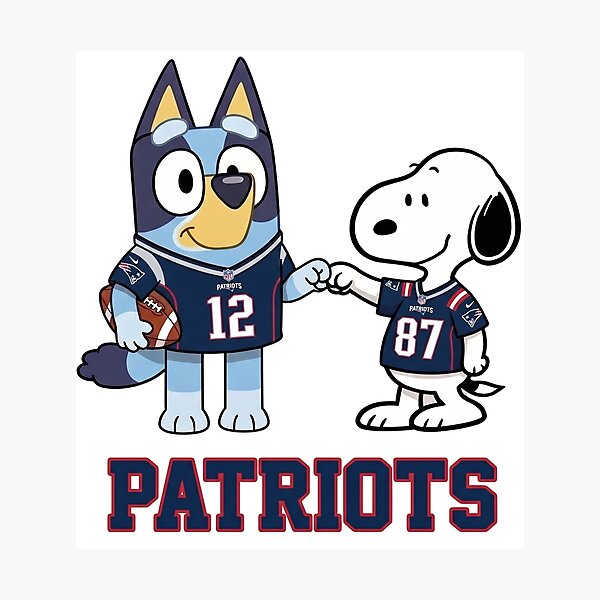 Item preview, Bluey And Snoopy New England  Football Buddies designed and sold by DamianRoy88.