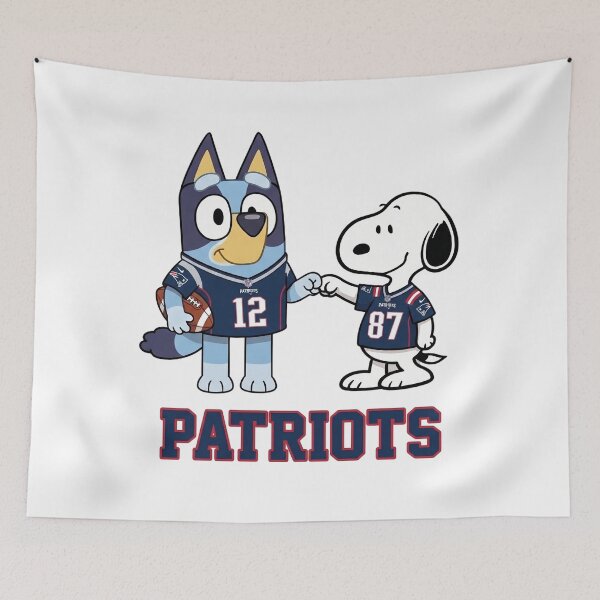 Item preview, Bluey And Snoopy New England  Football Buddies designed and sold by DamianRoy88.