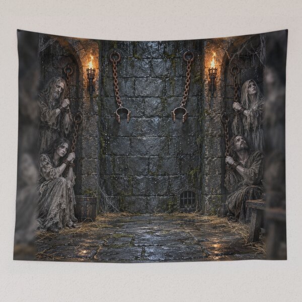 Item preview, Haunted Dungeon Backdrop – Open Shackles Gothic Halloween Photo Scene designed and sold by TXLou.