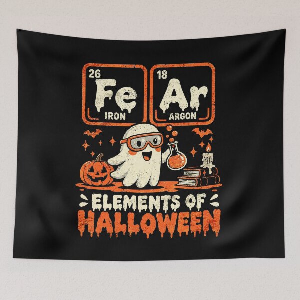 Item preview, Fe Ar Elements of Halloween Science Periodic Table Cute Ghost Chemistry Joke designed and sold by schoolofbullies.