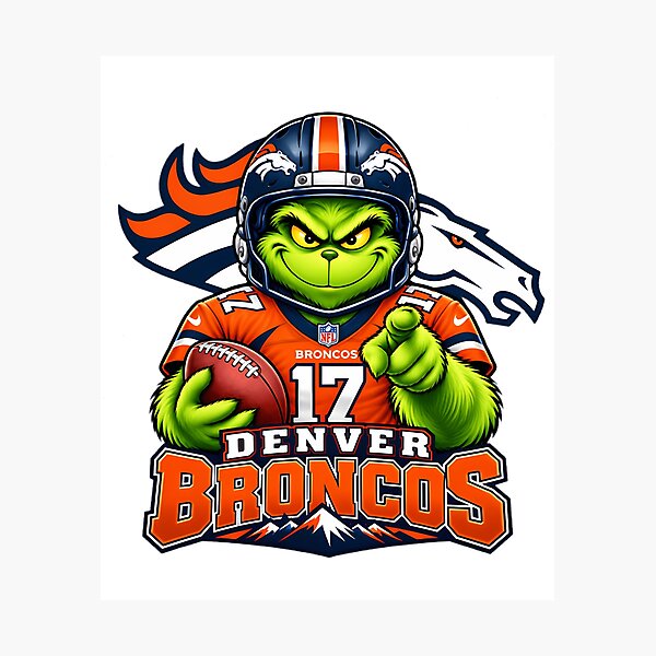 Item preview, Grinch  Denver Broncos Football Fan Game Day designed and sold by carlocurley.
