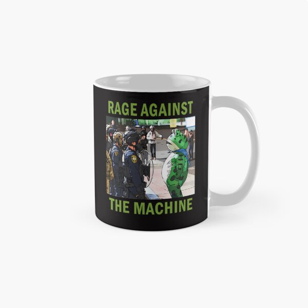 Item preview, Frog Mascot Facing Officers designed and sold by AmberTown.
