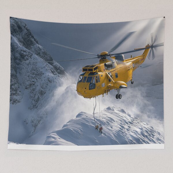 Item preview, RAF Sea King Winter Rescue Aviation Illustration designed and sold by Skyframe Aviation.