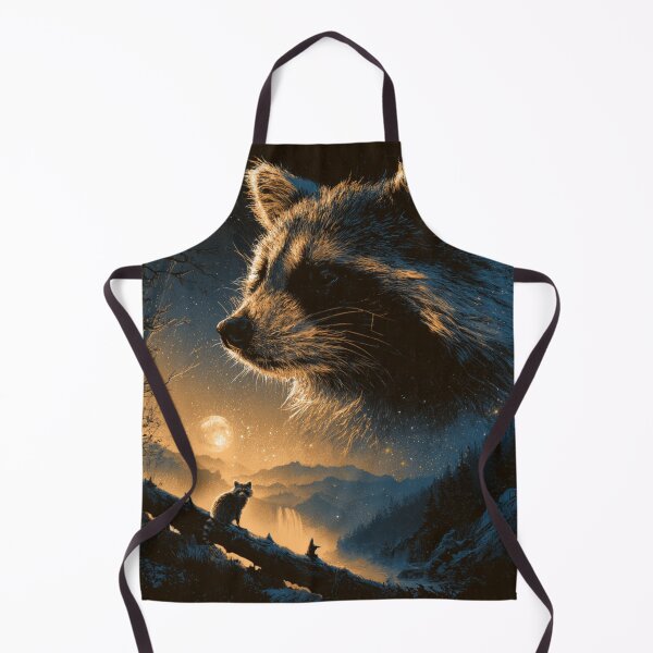 Item preview, Mystical Raccoon Forest Night Sky Moon Stars designed and sold by NicolasGlowArt.