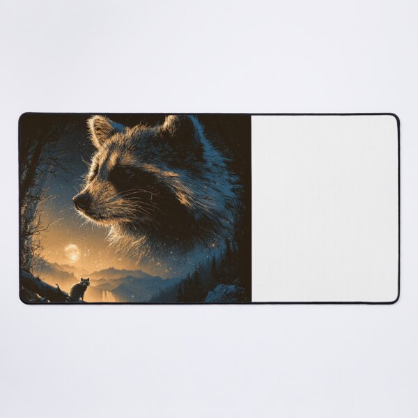 Item preview, Mystical Raccoon Forest Night Sky Moon Stars designed and sold by NicolasGlowArt.