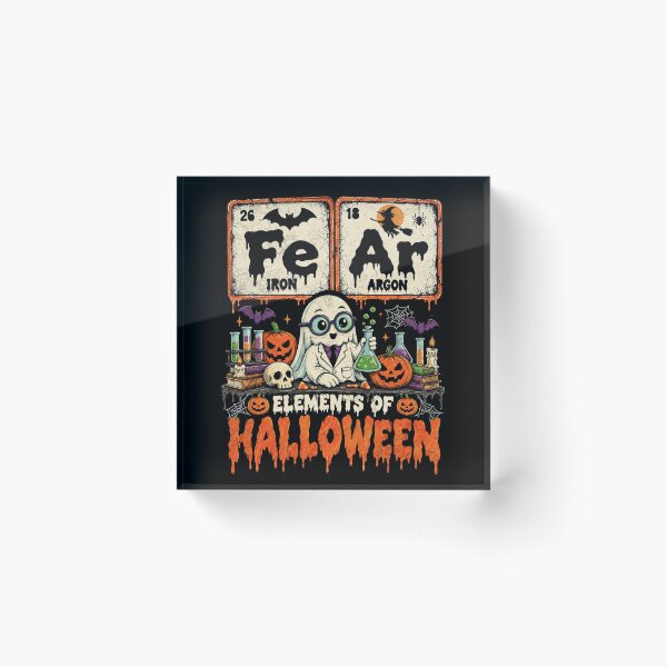 Item preview, Fe Ar Elements of Halloween Science Periodic Table Cute Ghost Chemistry Joke designed and sold by schoolofbullies.