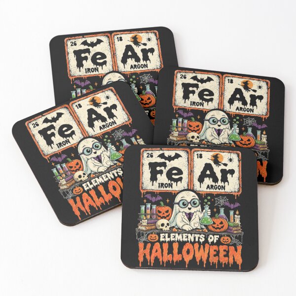 Item preview, Fe Ar Elements of Halloween Science Periodic Table Cute Ghost Chemistry Joke designed and sold by schoolofbullies.