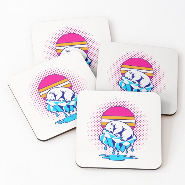 Item preview, Retro Sleeping Polar Bear Melting Ice Pop Art designed and sold by KungPowUnicorn.