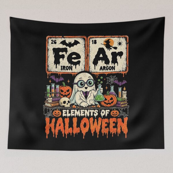 Item preview, Fe Ar Elements of Halloween Science Periodic Table Cute Ghost Chemistry Joke designed and sold by schoolofbullies.