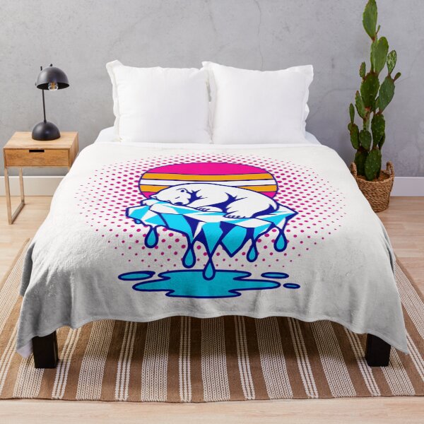 Item preview, Retro Sleeping Polar Bear Melting Ice Pop Art designed and sold by KungPowUnicorn.