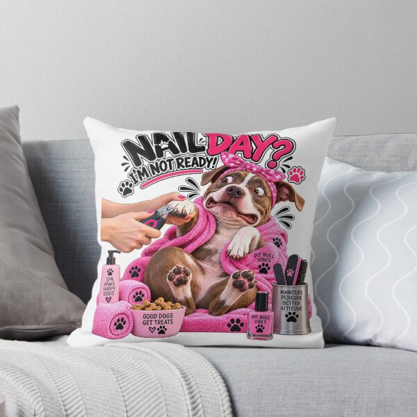 Item preview, Nail Day? Not Ready - Funny PitBull Dog Nail Salon designed and sold by PitBullVibes.com.