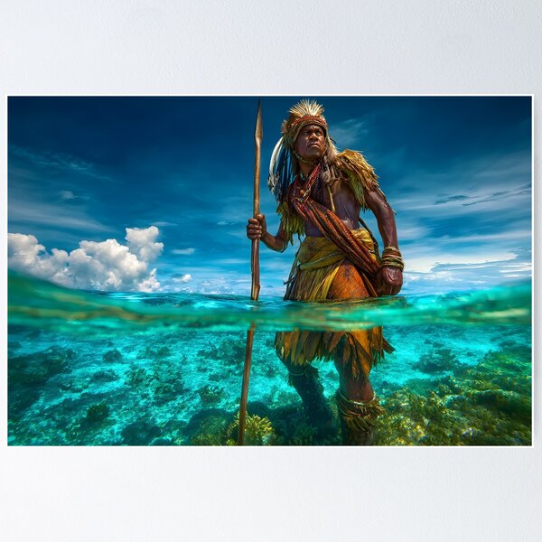 Item preview, Warrior Standing in Clear Tropical Waters designed and sold by Artessie.
