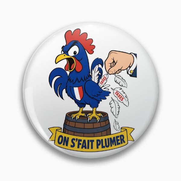 Item preview, The Plucked Rooster - French Tax Humor & Tax Frustration designed and sold by digital.stickerperso.com.