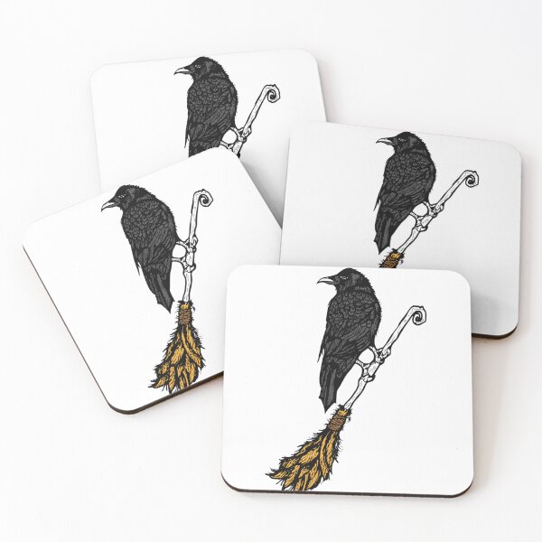 Item preview, Raven On A Broomstic Witchy Raven Broom Rider designed and sold by Lauraacox-Art.