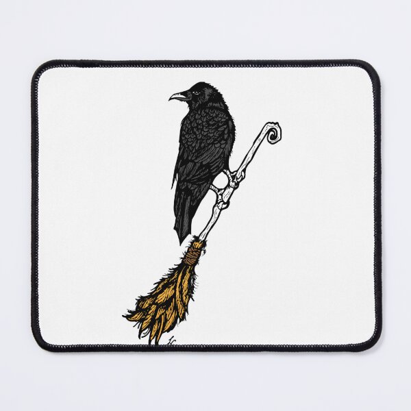 Item preview, Raven On A Broomstic Witchy Raven Broom Rider designed and sold by Lauraacox-Art.