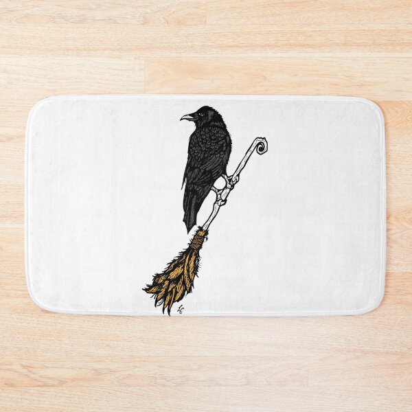 Item preview, Raven On A Broomstic Witchy Raven Broom Rider designed and sold by Lauraacox-Art.