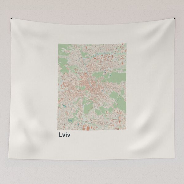 Item preview, Lviv Minimalistic Map Art designed and sold by MapsNerd.