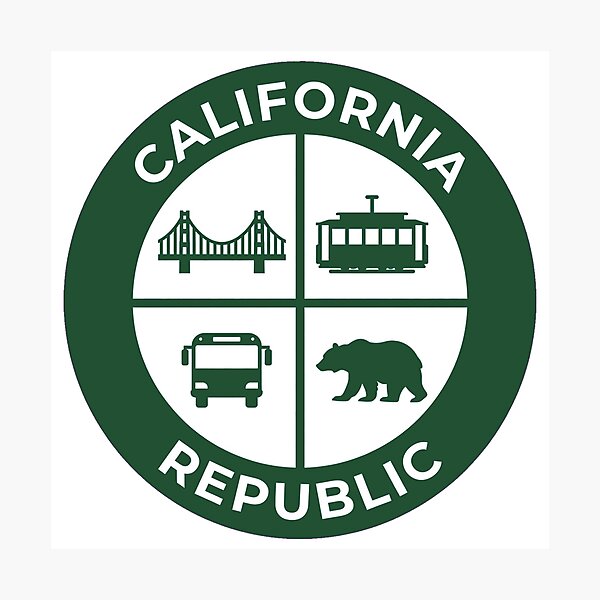 Item preview, California Republic - Thick Line Badge - White Interior - San Francisco designed and sold by CozyandBright91.