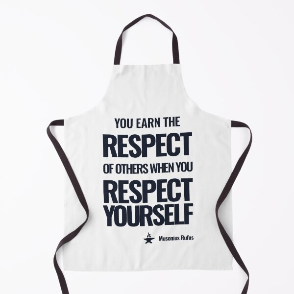Item preview, You Earn the Respect of Others When You Respect Yourself - Musonius Rufus - Bold Stoic Motivational Quote - Dark Version designed and sold by Stoic Core.