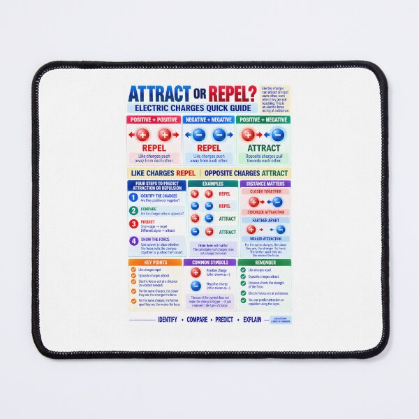 Item preview, Electric Charges Attract or Repel | Positive & Negative Charge Physics Poster designed and sold by astersgraphics.