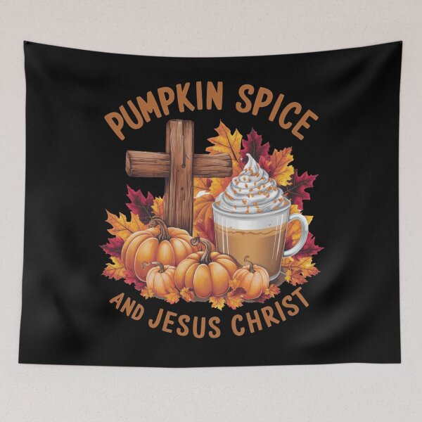 Item preview, Pumpkin Spice and Jesus Christ Funny Fall Christian designed and sold by KatieThomShop.
