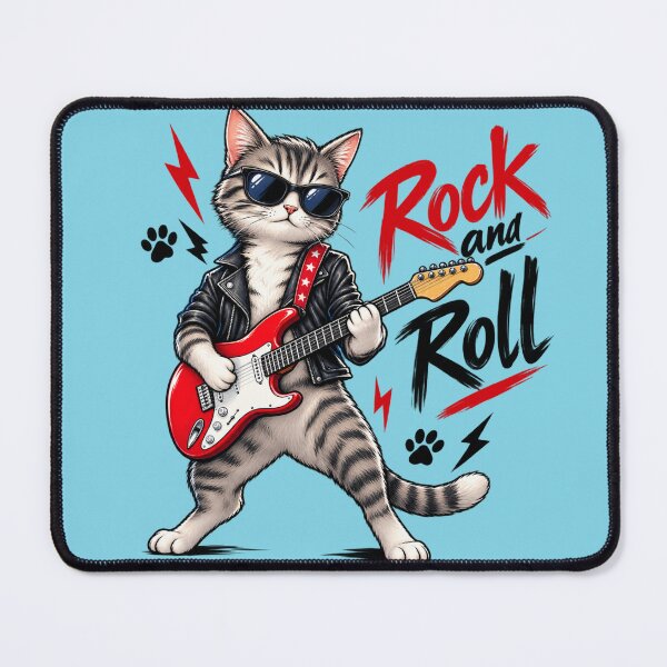 Item preview, Rock And Roll Cat Graphic designed and sold by ShivCraftStudio.