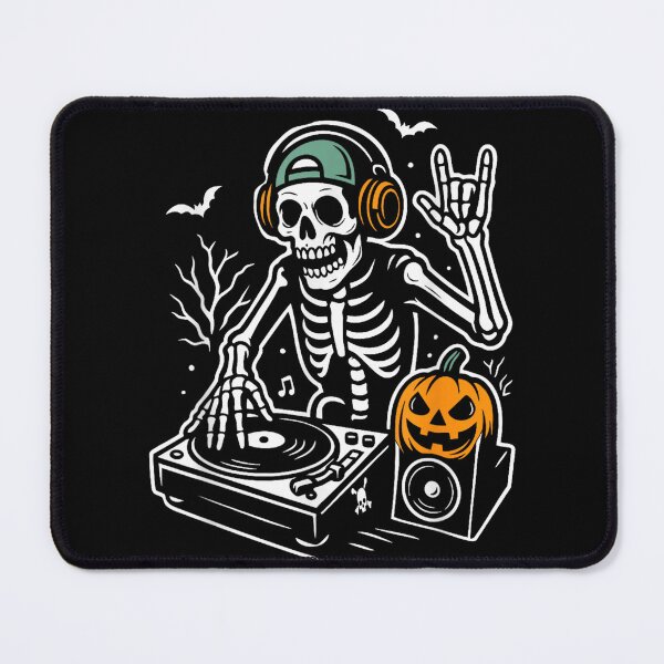 Item preview, pumpking and Skeleton dj Lover for Halloween Spooky Season designed and sold by KatieThomShop.