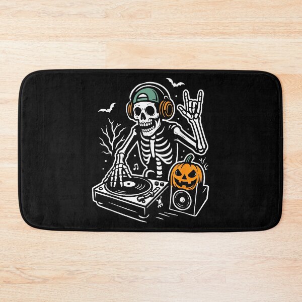 Item preview, pumpking and Skeleton dj Lover for Halloween Spooky Season designed and sold by KatieThomShop.