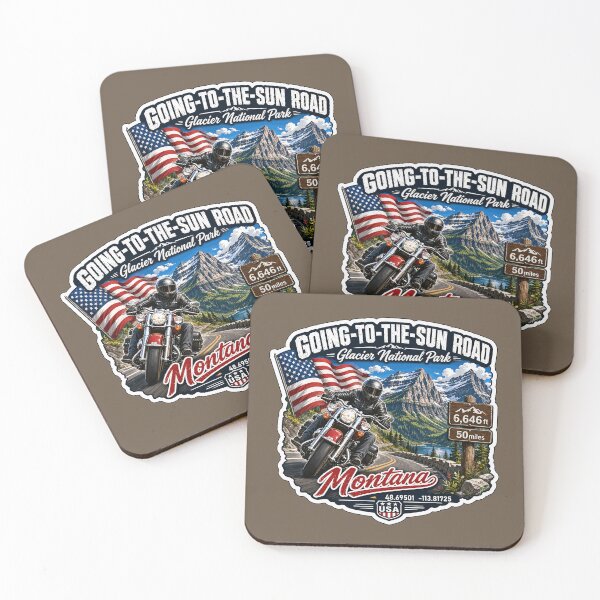 Item preview, Going-to-the-Sun Road Glacier National Park USA Motorcycle RV Car TShirt & Sticker 17 designed and sold by OuterShellUK.