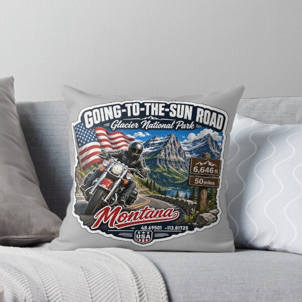 Item preview, Going-to-the-Sun Road Glacier National Park USA Motorcycle RV Car TShirt & Sticker 17 designed and sold by OuterShellUK.